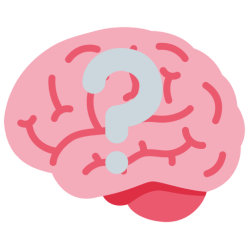 the twemoji brain (🧠) with a white question mark (❔) on top of it